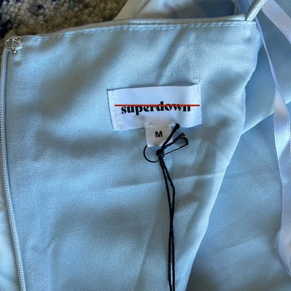 Superdown Billie Drape Midi Dress in Dusty Blue Medium - Picture 14 of 14